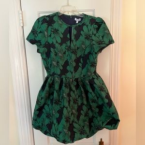 TCEC Green Floral Bubble Hem Dress NWT